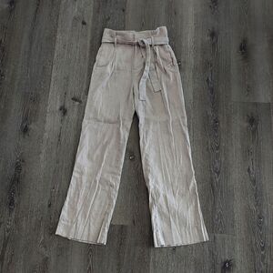 Banana Republic Womens Pants 2 Tan Paperbag Dress Belt Coastal Wide Leg
